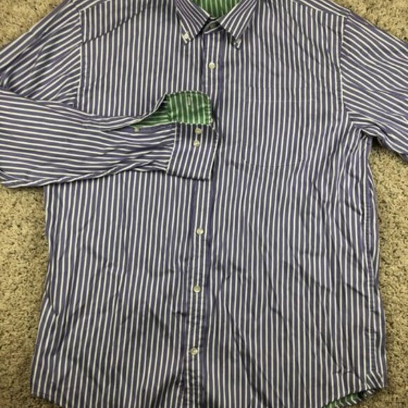 Lincs Men's Long Sleeve Size XL Purple Striped Button Up Shirt Casual Business - Picture 4 of 7